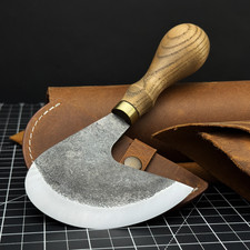 Leather Round Knife 4 in Blade 52100 Steel Head Knife Leatherworking Sharp Head