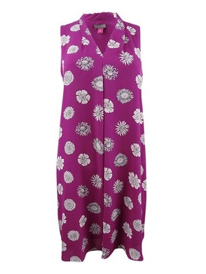 Vince Camuto Women's Pleated Floral-Print Shift Dress