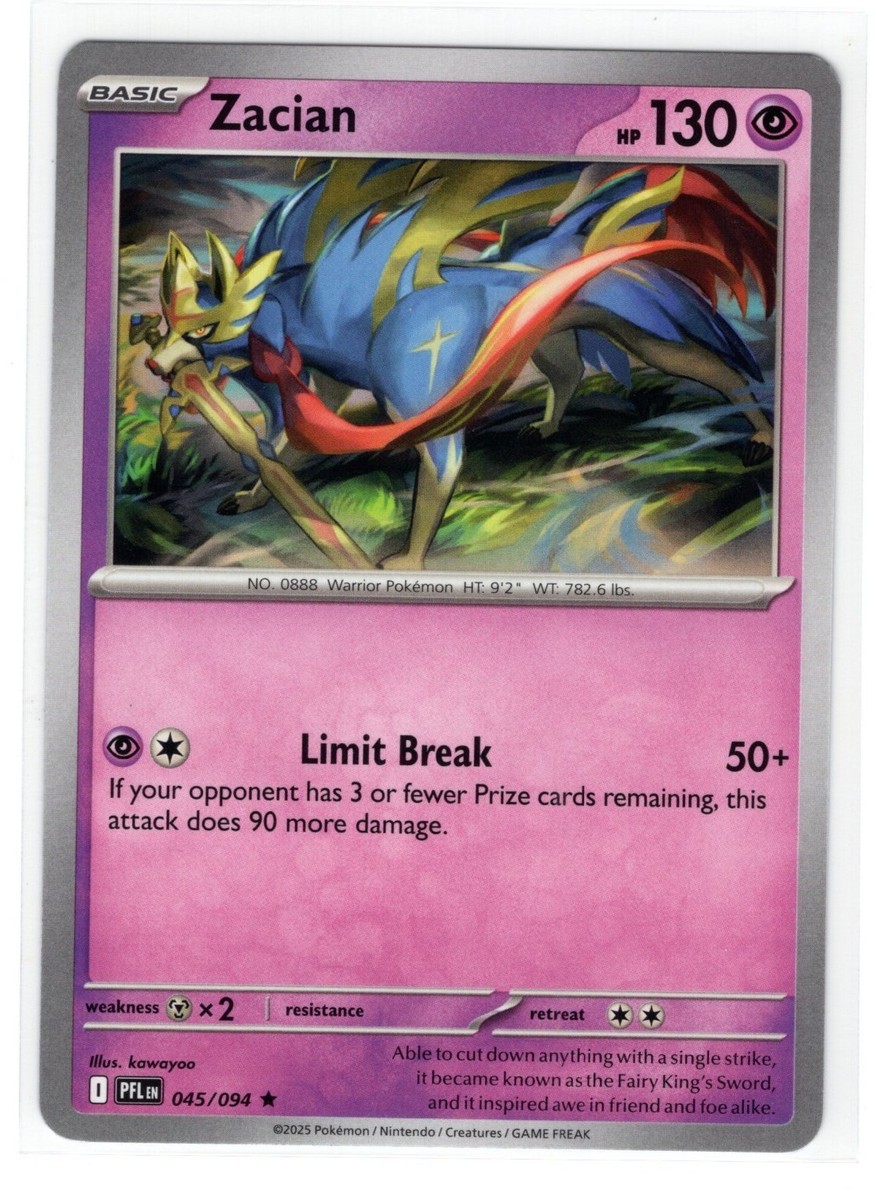Pokemon Phantasmal Flames 045/094 NON Holo Rare Zacian DECK