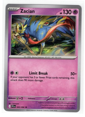 #ad Pokemon Phantasmal Flames 045 094 NON Holo Rare Zacian DECK EXCLUSIVE $2.99