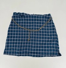 Vintage 2000s Y2K I.L.U. I Love U Chain Dangle Checkered Skirt Size 9 -30  Waist