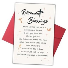 Funny Christian Card for Men Women, Religious Farewell Card from Retirement