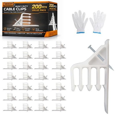 200 Pcs MultiCable Staple, Cable Stackers Electrical Wire Stackers, Cable Sta...