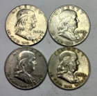 Ben Franklin SiIver Half DolIars 90% SiIver Lot of 4 Free Shipping