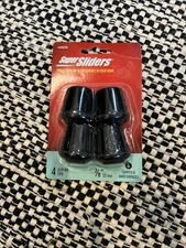 Super Sliders 7/8"- 22mm • 4 RUBBER SLIP-ON CHAIR / TABLE TIPS BLACK Leg Caps