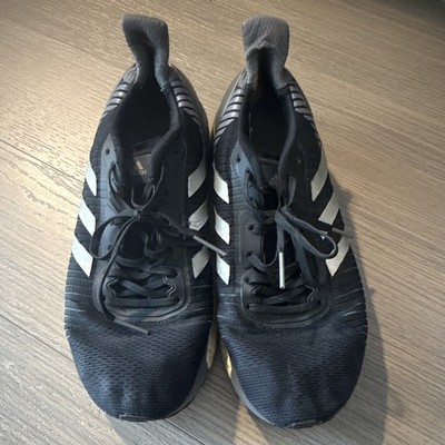 adidas Solar Glide Men's Running Sneakers Low Top Lace-Up Black White Gray
