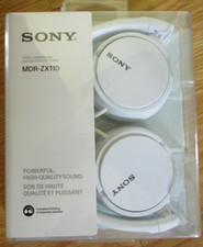 Sony Ear-Pad On The Ear Stereo Headband Headphones MDR-ZX110 Wired White