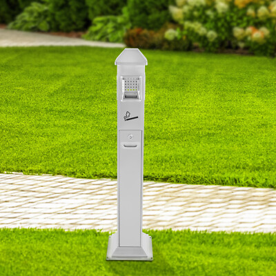 Garbage Can Cigarette End Collector Floorstanding Ashtray Barrel Stainless Steel