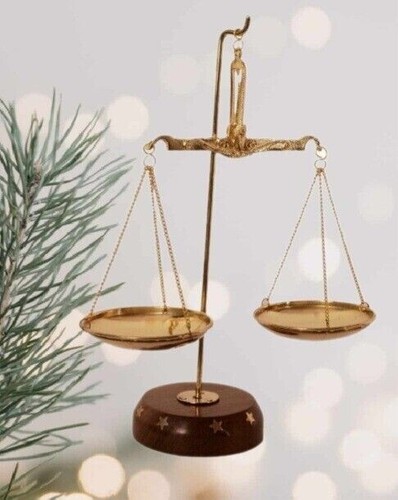 Classy Brass Decorative Scale Balance 7" Hand Made Home Decor Christmas Gifts - Picture 5 of 6