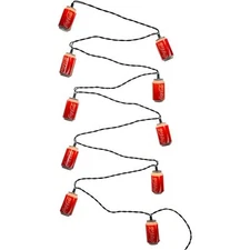 Kurt Adler Indoor/Outdoor String UL 10-Light Set, Red Coca-Cola Cans, 9'