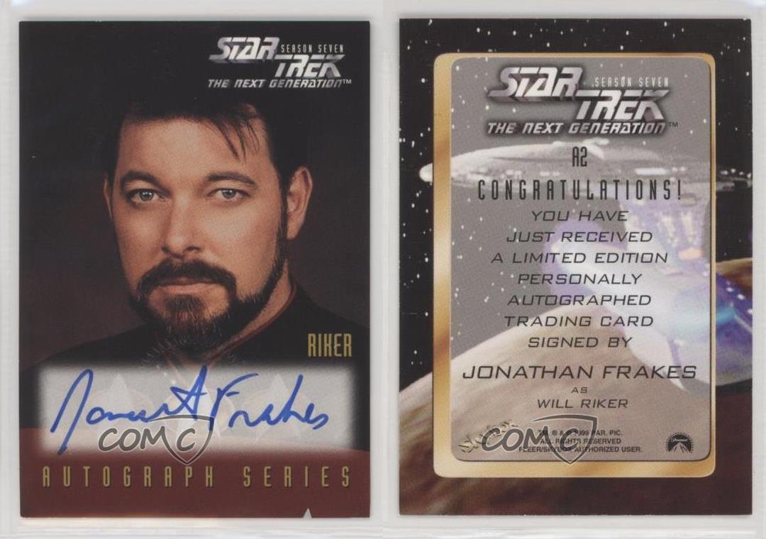 1999 Skybox Star Trek the Next Generation Season 7 Jonathan Frakes #A2 Auto 0j1l - Picture 3 of 3