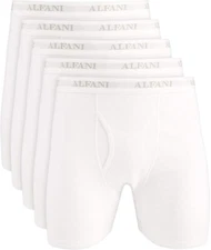 Alfani Mens 5 Pack Tagless Trunks, White, Small