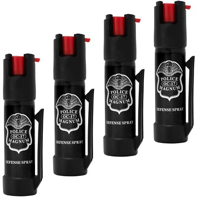 4 Police Magnum pepper spray .75oz bottom clip self defense security protection