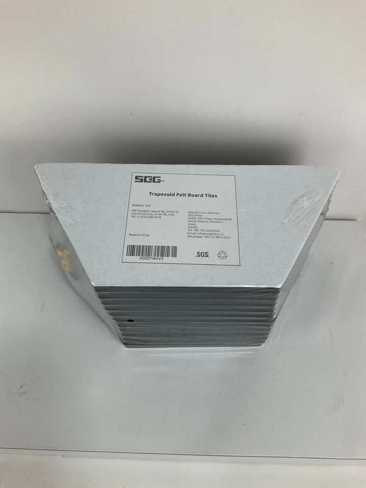 SEG Direct 12 Pc Trapezoid Felt Board Tiles w/ 50x pins 11.8" x 5.1" x 0.39" - Image 3 of 4