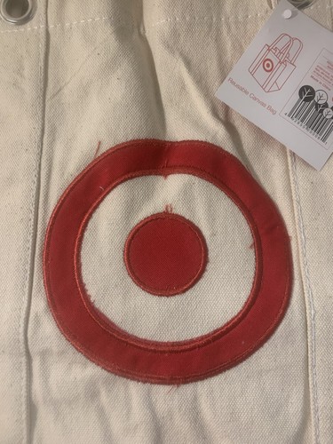 NEW TARGET CANVAS COTTON HEAVY-DUTY HEAVYWEIGHT TOTE BAG - RED LOGO RARE! - Picture 2 of 8