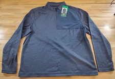 G.H. Bass & CO Men's Mixed Media 1/4 Zip Fleece Lined Sweater Top Blue XL