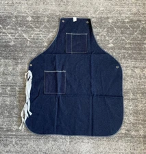 Ansell Unisex Bib Work Apron Denim Shop Blue Pocket Ties New B6