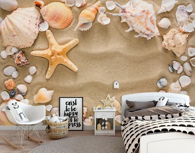 3D Yellow Starfish Stone ZHUA590Wallpaper Wall Murals Removable Self-adhesive