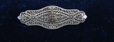 Antique Phi Beta Pi Art Deco Filigree Brooch Very Rare