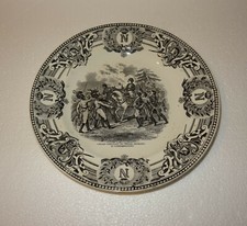 N° 1 ANCIENNE ASSIETTE 19 ème KERAMIS B.F . SERIE NAPOLEON 19 ème . 