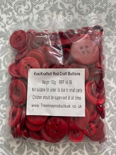 Buttons RED BLUE PURPLE WHITE ASSORTED Art & Craft 100G BIG BAGS 70% SALE - Picture 6 of 20