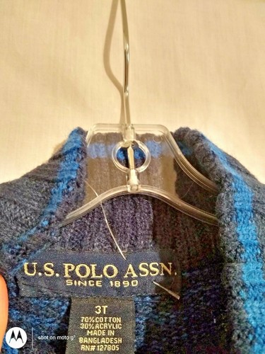 3T U.S. Polo Assn. camicia ragazzo grigia manica lunga e maglione blu senza maniche e... - Foto 2 di 7