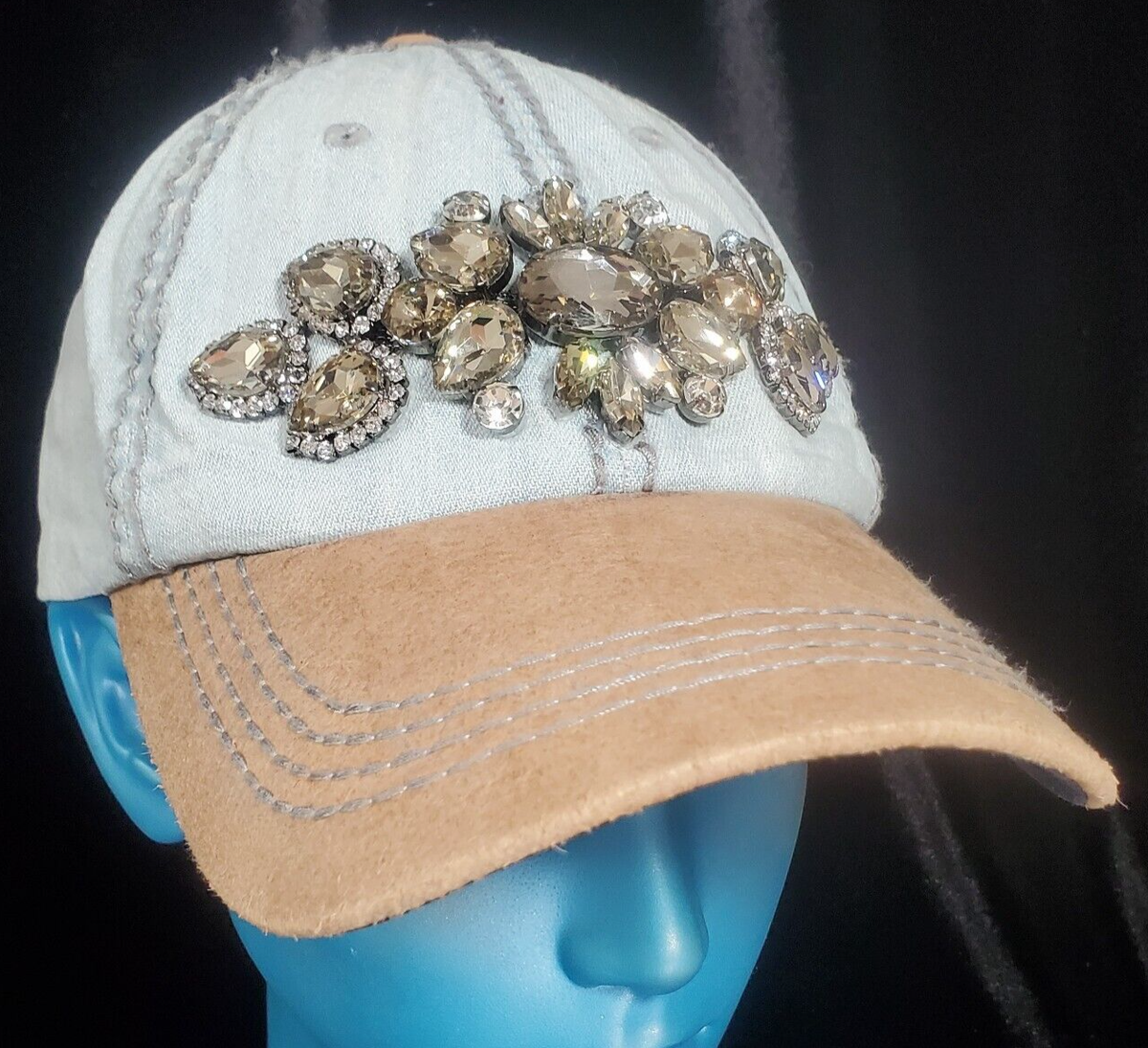 Rhinestone Embellished Cap Fitted Rhinestone Embellished New Era Cap – clouded main image 3