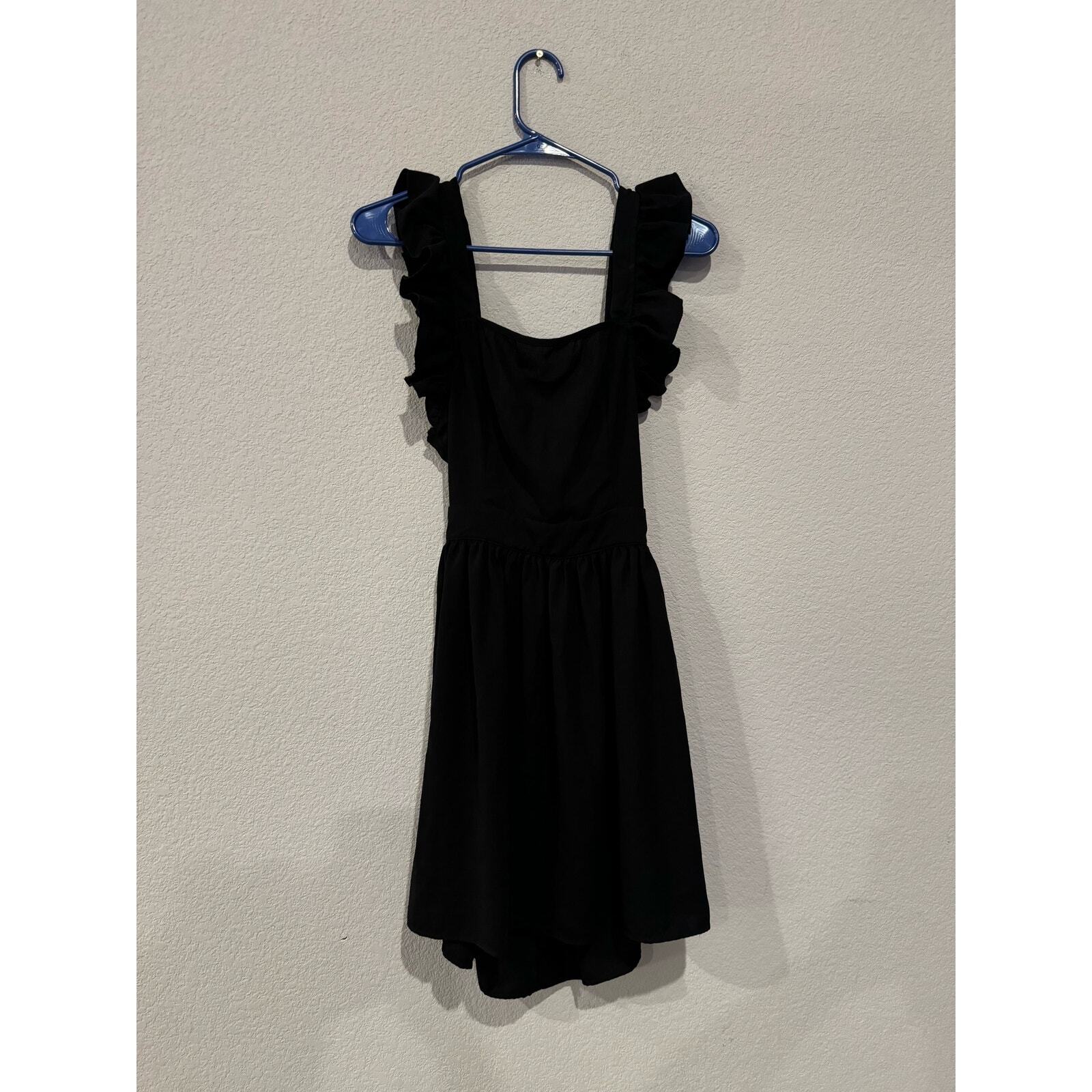 Black Sleeveless Open Back Fit & Flare Dress for Women Size Small - Outdoor Wear