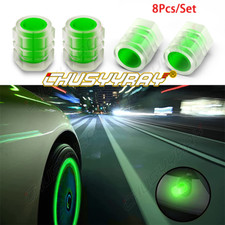 8Pcs Tire Valve Cap Luminous Car Vehicle Wheel Prank Dust Cover Glow In The Dark