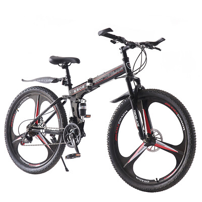 Inch Mountain Bike 21 Speed Folding Bicycle Full Suspension