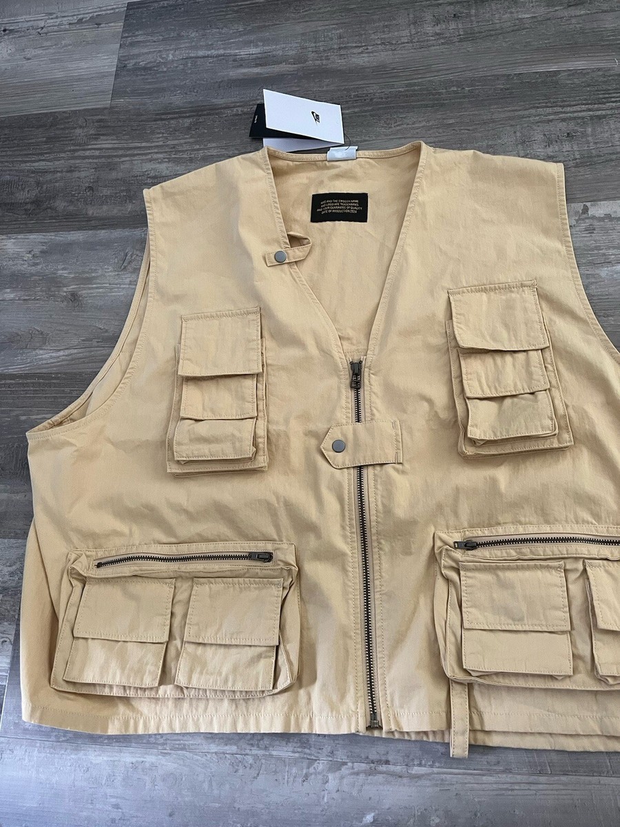$175 Men XL NIKE LIFE UTILITY VEST SESAME TAN FN3214-252