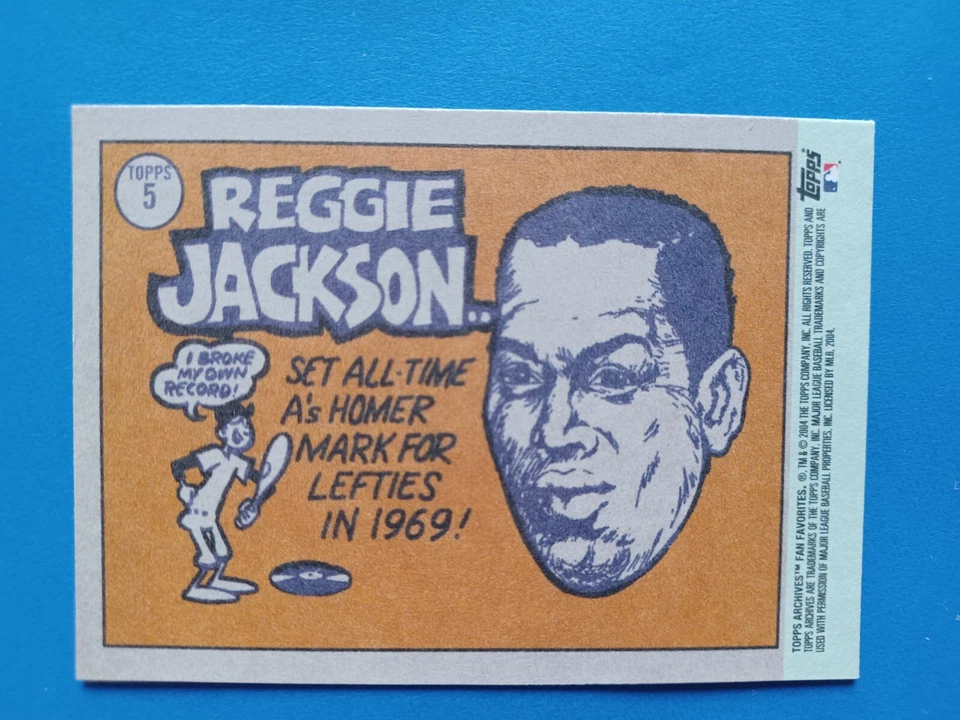 2004 TOPPS FAN FAVORITES REGGIE JACKSON #5 1970 TOPPS REPRINT OAKLAND ATHLETICS - Image 2 of 2