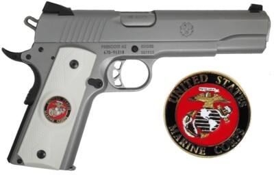1911 Colt A1 Full Size and Clones (Grips Only) with US Marines Colored Medallion