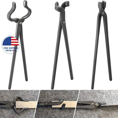 3 PCS Knife Making Tongs Set Tools Blacksmith Bladesmith Tongs Vise Anvil Forge