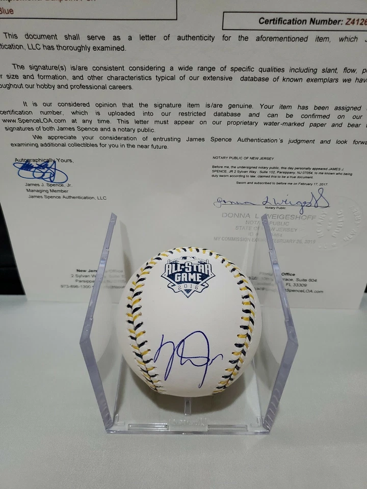 Mike Trout 2016 MVP Auto Signed 2016 All Star Game ROMLB Auth by JSA LOA Z41263 - Image 2 of 4