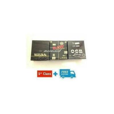 RIZLA KING SIZE, OCB SLIM PREMIUM, RAW KING SIZE SLIM SCHWARZ BLÄTTCHEN *NEU*