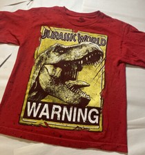 Youth Jurassic World T Shirt Red T-Rex Print Size M