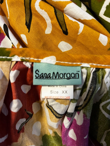Sara Morgan Women's XX Muumuu Lounge House Dress Tropical Aloha SS Midi Ruffle - Picture 7 of 8