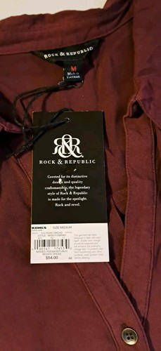 ROCK & REPLUBLIC BRAND MISSES BURGANDY OBREE CASUAL SHIRT DRESS (SIZE: MEDIUM) - Picture 5 of 12