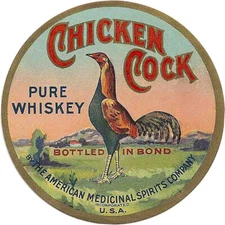 Vintage Chicken Cock Pure Whiskey Reproduction Metal Sign FREE SHIPPING