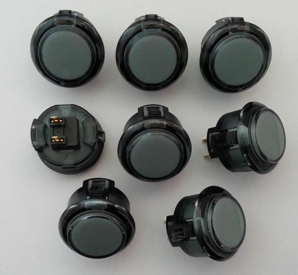Japan Sanwa Clear Joystick & Buttons & Start & GT-Y Black Set of 9 Arcade Parts - Image 3 of 4