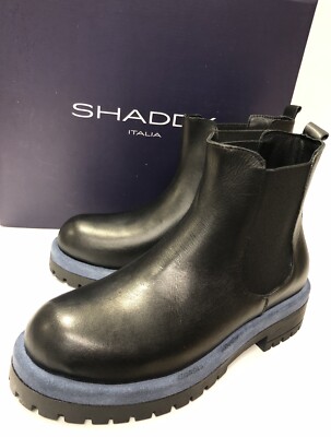 Shaddy Damenschuhe Stiefel Chelsea Boots Echtleder Schwarz Gr 39 Neu