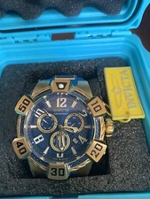 Invicta 52mm Jason Taylor Blue Dial Chronograph Silicone Band Watch 40442 NEW