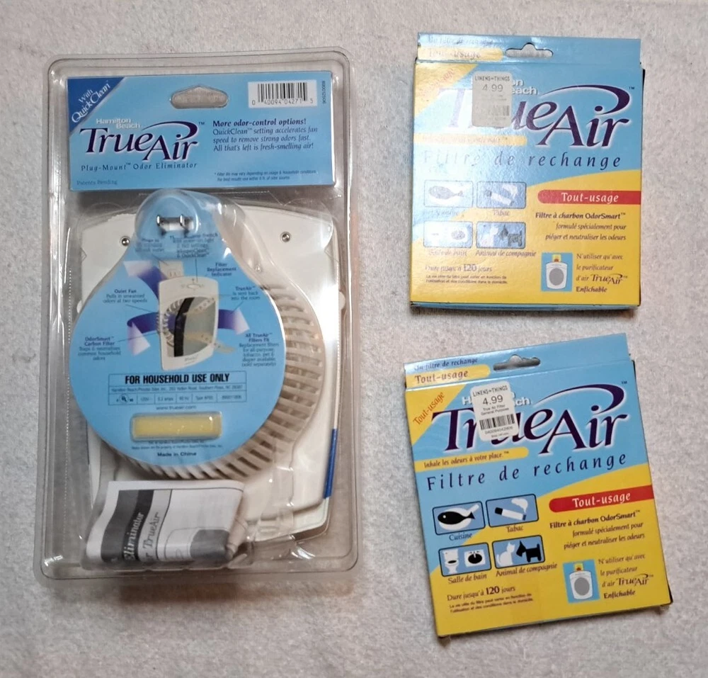 Air Purifier Cleaner Hamilton Beach Plug Mount TrueAir 04271 Odor Eliminator NOS