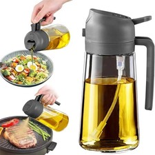 Olive Oil Sprayer & Pour Bottle, 2-in-1 Plastic Cooking Dispenser 470ml UK