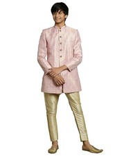 VASTRAMAY Boy's Silk Blend Yuva Sherwani And Pyjama Set