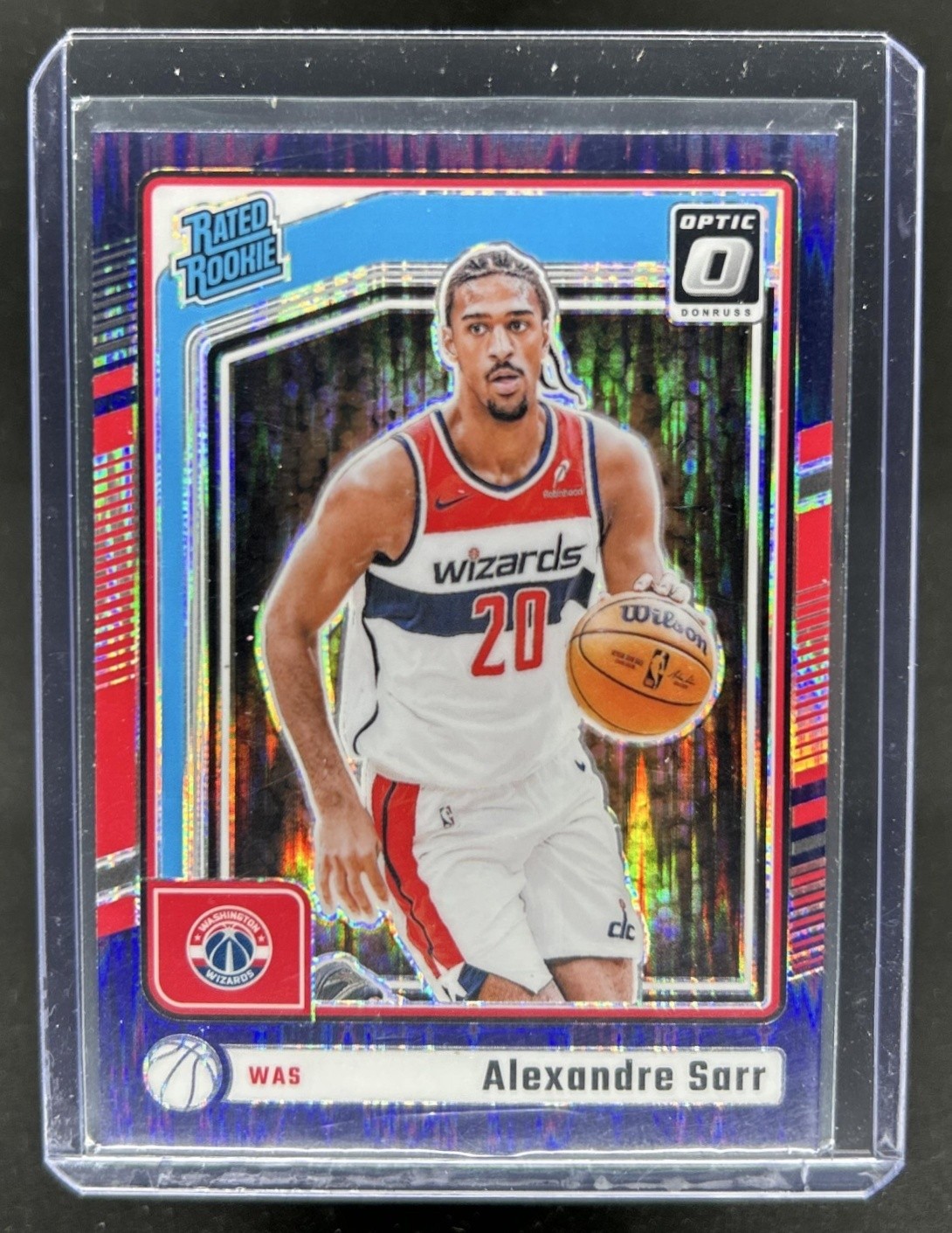2024-25 Donruss Optic Alexandre Sarr Purple Shock Prizm RC Rated Rookie #276