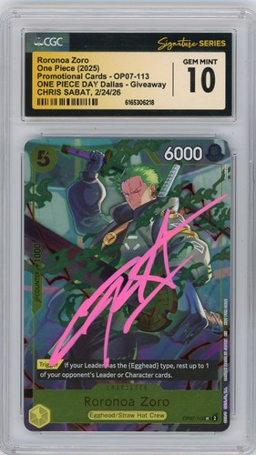 Roronoa Zoro (One Piece Day Dallas 2025) graded CGC 10 for sale on eBay