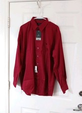 Claiborne Shirt Men's 16 1/2 32/33 Large Dark Red Long Sleeve Easy Care Twill