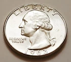 1963 Washington Quarter • AU Slider • 90% Silver • Strong Detail • X97